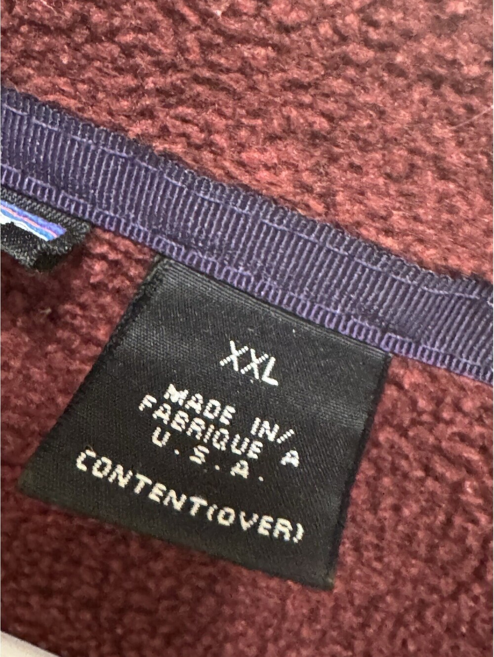 Patagonia Synchilla Fleece Jacket Mens XXL Burgundy Full Zip Chest Pocket 2XL - Picture 6 of 9